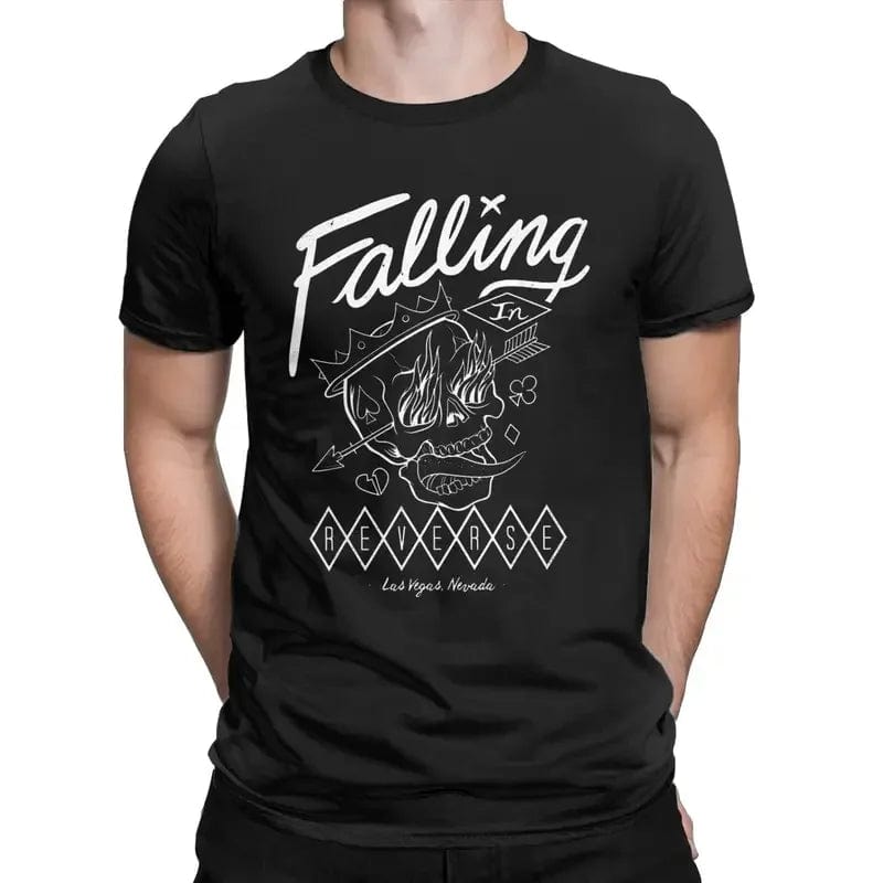 Eleganza Italiana Y2K Falling In Reverse Official T For Men Cotton T-Shirt O Neck Flame Skull Band Music Funny Tees Short Sleeve Clothes New Streetwear high fashion shein amazon temu target Walmart online