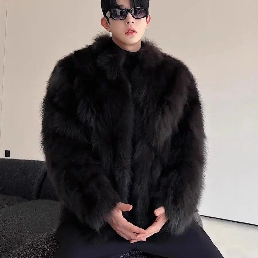 Eleganza Italiana Y2k Jackets for Men Fur Imitation Leather Jacket Thickened Fox Mink Coat Winter Jacket Men Fur One piece Coat Coat Men Winter Streetwear high fashion shein amazon temu target Walmart online