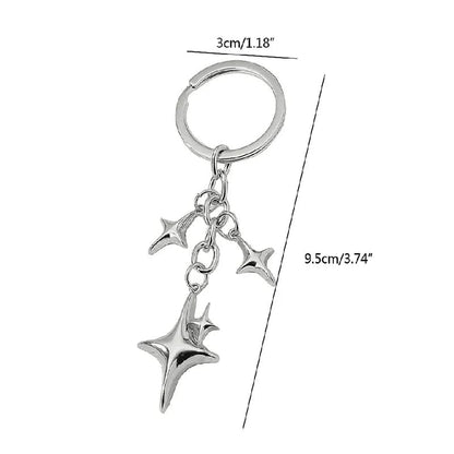 Eleganza Italiana Y2K Keychains Star Moon Metal Key Rings For Women Men Friendship Gift Handbag Bag Decoration Handmade Jewelry Streetwear high fashion shein amazon temu target Walmart online