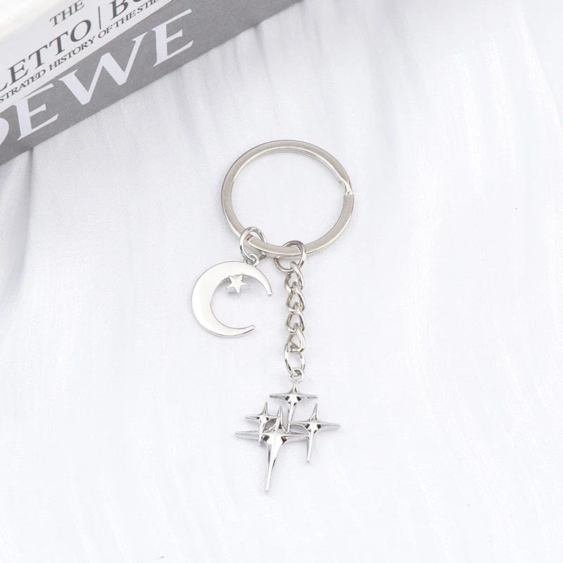 Eleganza Italiana Y2K Keychains Star Moon Metal Key Rings For Women Men Friendship Gift Handbag Bag Decoration Handmade Jewelry Streetwear high fashion shein amazon temu target Walmart online