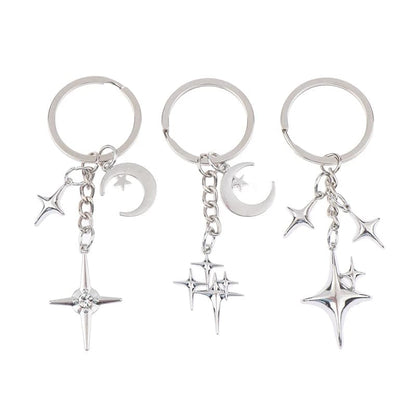 Eleganza Italiana Y2K Keychains Star Moon Metal Key Rings For Women Men Friendship Gift Handbag Bag Decoration Handmade Jewelry Streetwear high fashion shein amazon temu target Walmart online