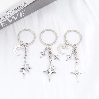 Eleganza Italiana Y2K Keychains Star Moon Metal Key Rings For Women Men Friendship Gift Handbag Bag Decoration Handmade Jewelry Streetwear high fashion shein amazon temu target Walmart online