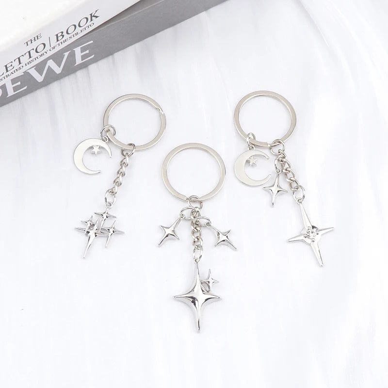 Eleganza Italiana Y2K Keychains Star Moon Metal Key Rings For Women Men Friendship Gift Handbag Bag Decoration Handmade Jewelry Streetwear high fashion shein amazon temu target Walmart online