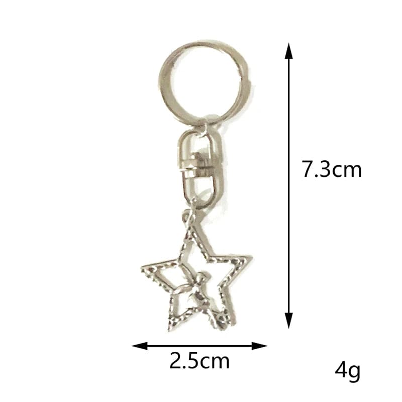 Eleganza Italiana Y2K Keychains Star Moon Metal Key Rings For Women Men Friendship Gift Handbag Bag Decoration Handmade Jewelry Streetwear high fashion shein amazon temu target Walmart online