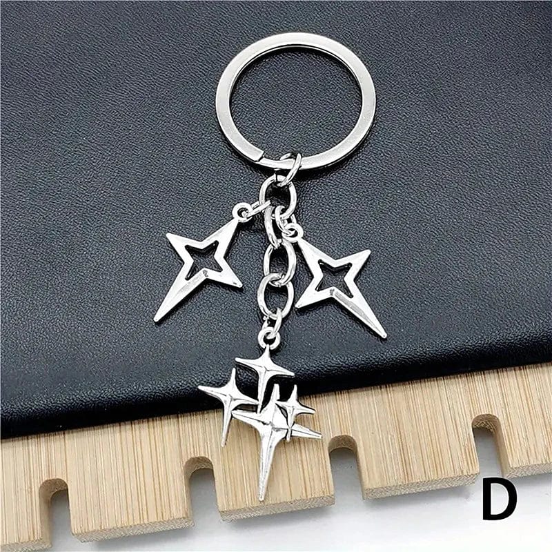 Eleganza Italiana Y2K Keychains Star Moon Metal Key Rings For Women Men Friendship Gift Handbag Bag Decoration Handmade Jewelry Streetwear high fashion shein amazon temu target Walmart online