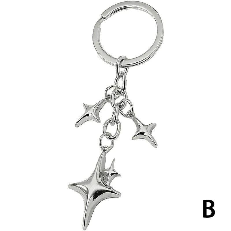 Eleganza Italiana Y2K Keychains Star Moon Metal Key Rings For Women Men Friendship Gift Handbag Bag Decoration Handmade Jewelry Streetwear high fashion shein amazon temu target Walmart online