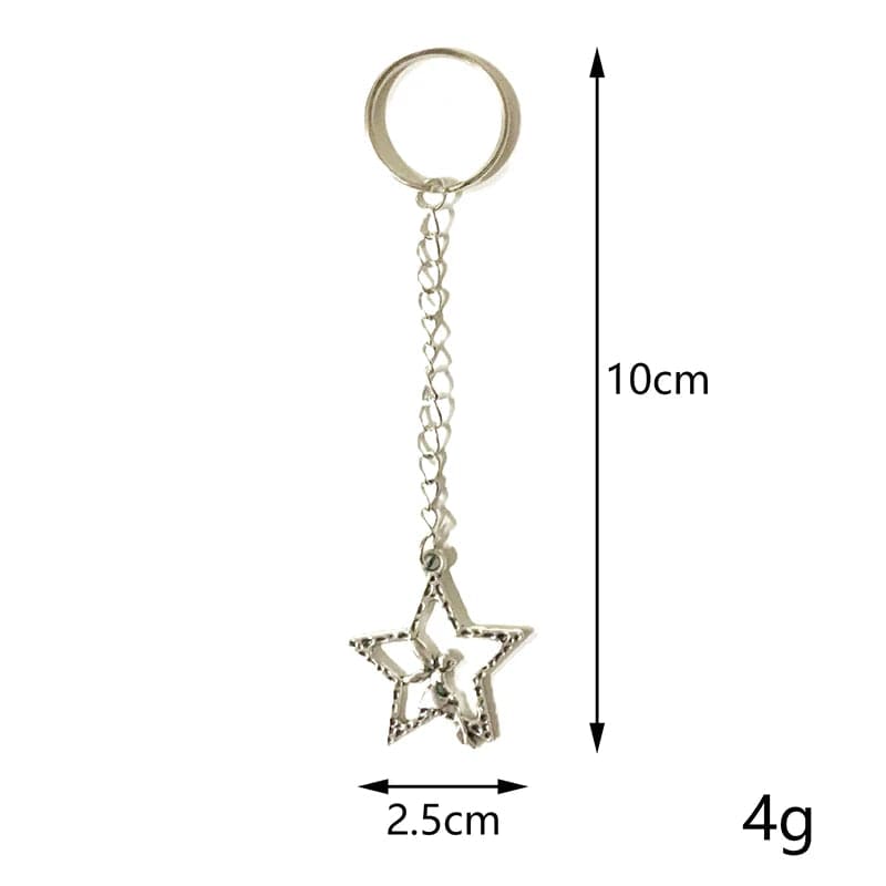 Eleganza Italiana Y2K Keychains Star Moon Metal Key Rings For Women Men Friendship Gift Handbag Bag Decoration Handmade Jewelry Streetwear high fashion shein amazon temu target Walmart online