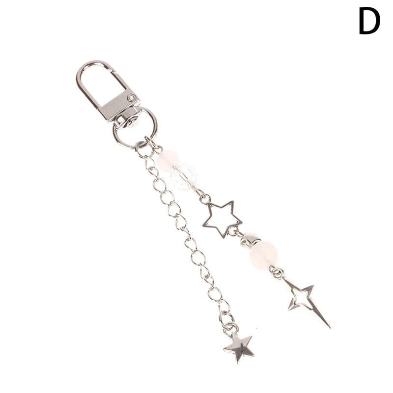 Eleganza Italiana Y2K Keychains Star Moon Metal Key Rings For Women Men Friendship Gift Handbag Bag Decoration Handmade Jewelry Streetwear high fashion shein amazon temu target Walmart online