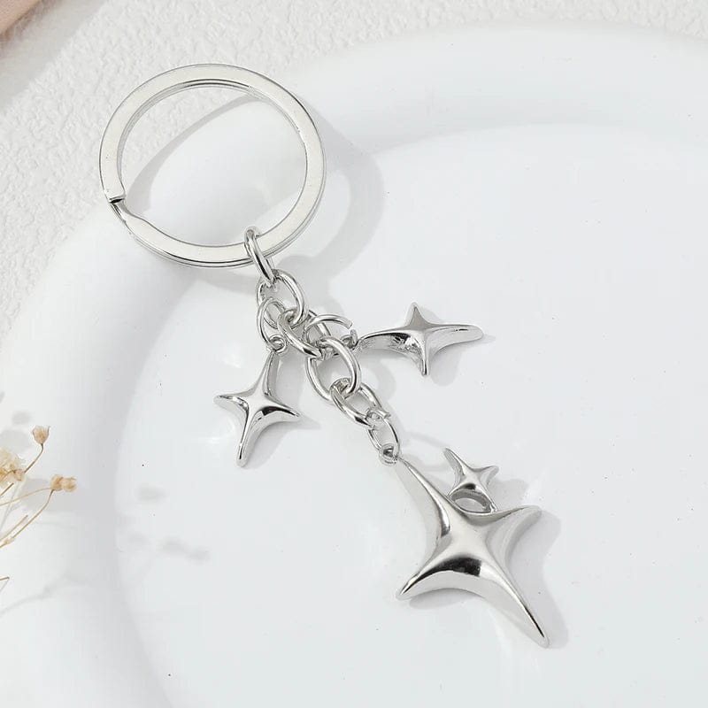 Eleganza Italiana Y2K Keychains Star Moon Metal Key Rings For Women Men Friendship Gift Handbag Decoration Handmade Jewelry Streetwear high fashion shein amazon temu target Walmart online