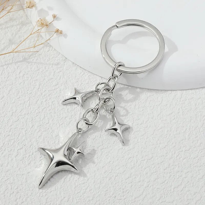 Eleganza Italiana Y2K Keychains Star Moon Metal Key Rings For Women Men Friendship Gift Handbag Decoration Handmade Jewelry Streetwear high fashion shein amazon temu target Walmart online