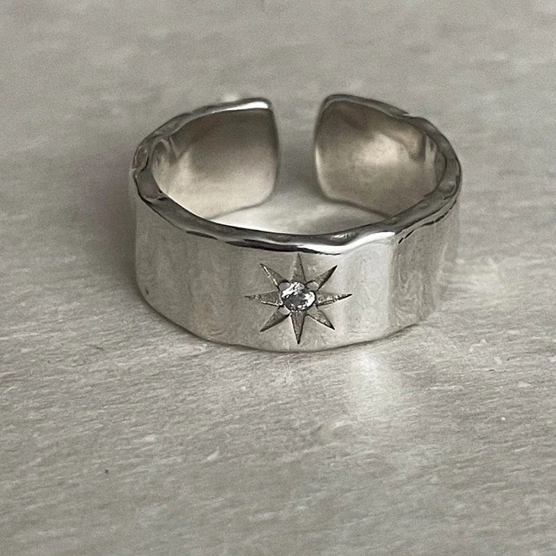 Eleganza Italiana Y2K Opening Ring Couple Punk Irregular Star Moon Finger Rings Lovers Handmade Design Jewelry Women Men Hip Hop Party Gifts Streetwear high fashion shein amazon temu target Walmart online