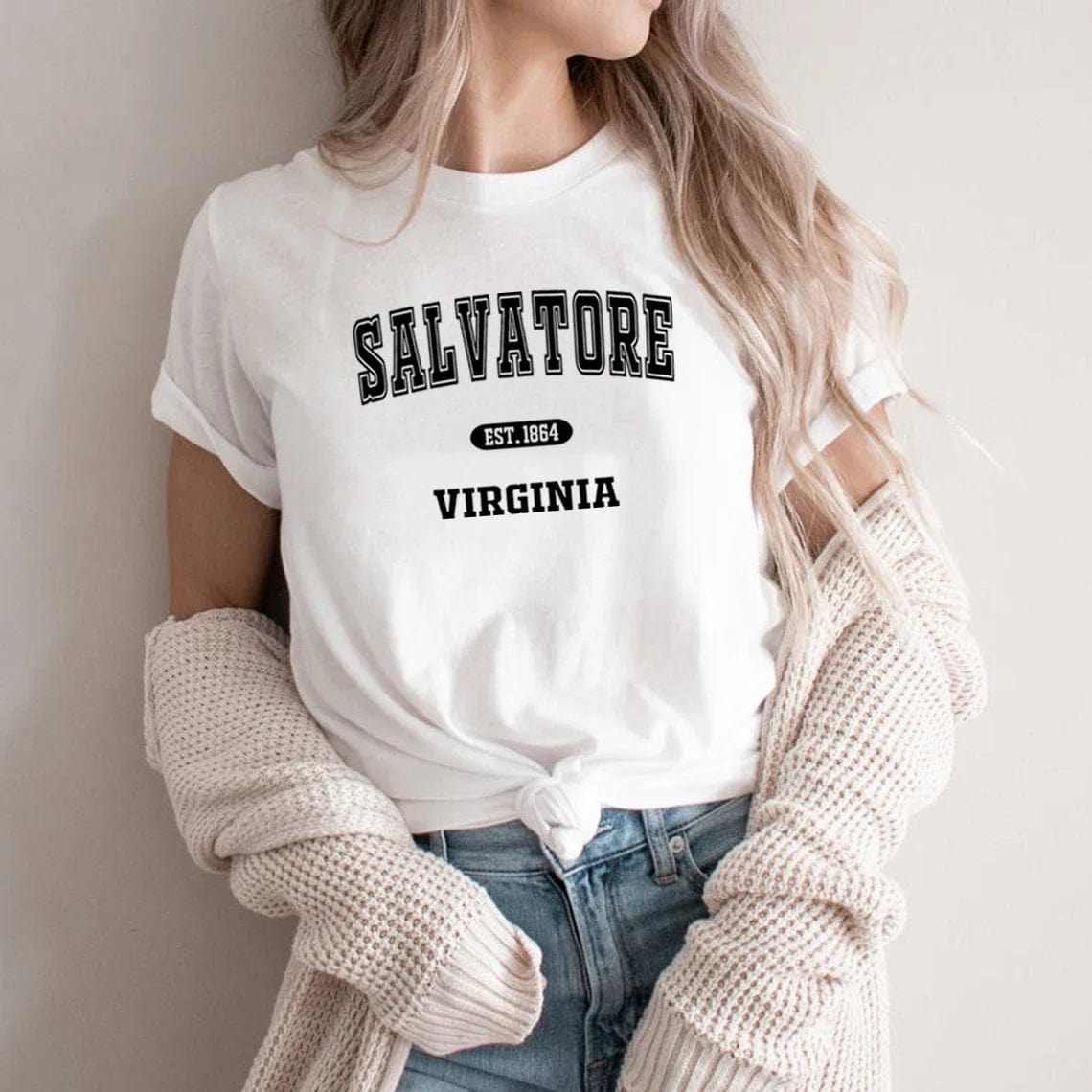 Eleganza Italiana Y2k Short Sleeves Sunmmer T Shirt Salvatore T-shirt Mystic Falls Graphic Tops Unisex  Short Sleeve Tees Top Vampire Fan Gift Streetwear high fashion shein amazon temu target Walmart online