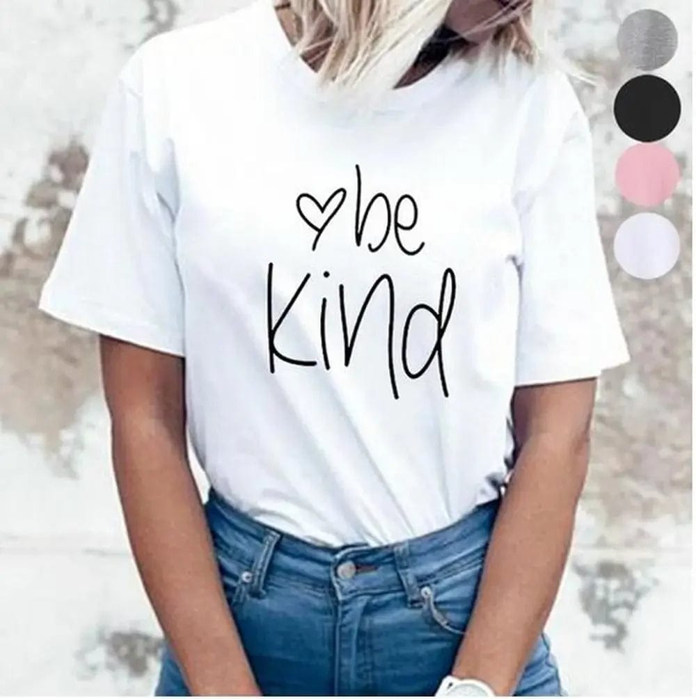 Eleganza Italiana Y2k Short Sleeves Sunmmer T Shirt Women Be Kind T-Shirt Fall Women Christian Top Girls Kindness Clothing Female Casual Tee Streetwear high fashion shein amazon temu target Walmart online