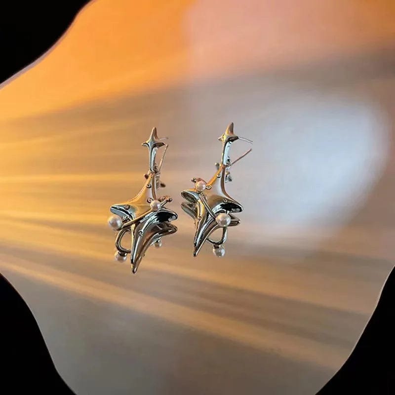 Eleganza Italiana Y2K Star Drop Earrings Cool Girl Harajuku Creative Planet Pearl Crystal Stars Earings Korean Fashion for Women Punk 2023 Jewelry Streetwear high fashion shein amazon temu target Walmart online