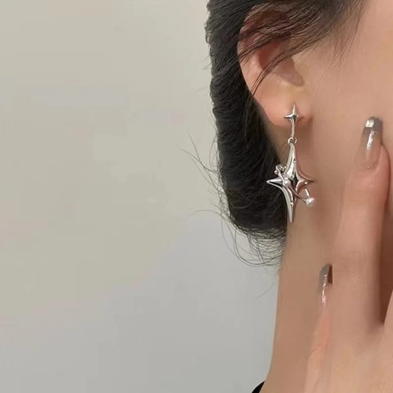 Eleganza Italiana Y2K Star Drop Earrings Cool Girl Harajuku Creative Planet Pearl Crystal Stars Earings Korean Fashion for Women Punk 2023 Jewelry Streetwear high fashion shein amazon temu target Walmart online