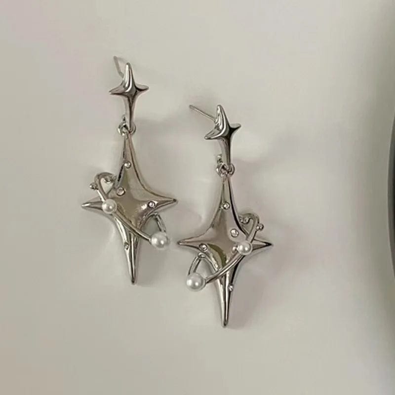 Eleganza Italiana Y2K Star Drop Earrings Cool Girl Harajuku Creative Planet Pearl Crystal Stars Earings Korean Fashion for Women Punk 2023 Jewelry Streetwear high fashion shein amazon temu target Walmart online