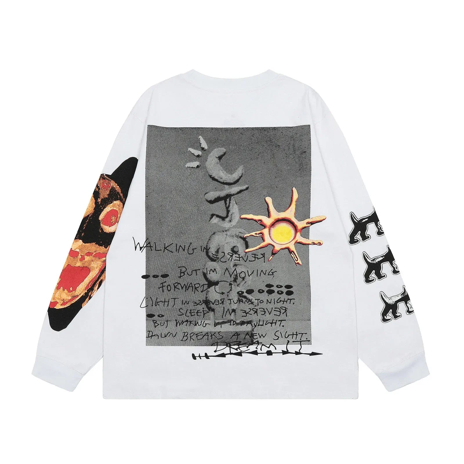 Eleganza Italiana Y2k Streetwear Graffiti Long Sleeve Cotton Tshirts for Men and Women Crew Neck Ropa Hombre Baggy Tshirts Oversized  Top Tees Streetwear high fashion shein amazon temu target Walmart online