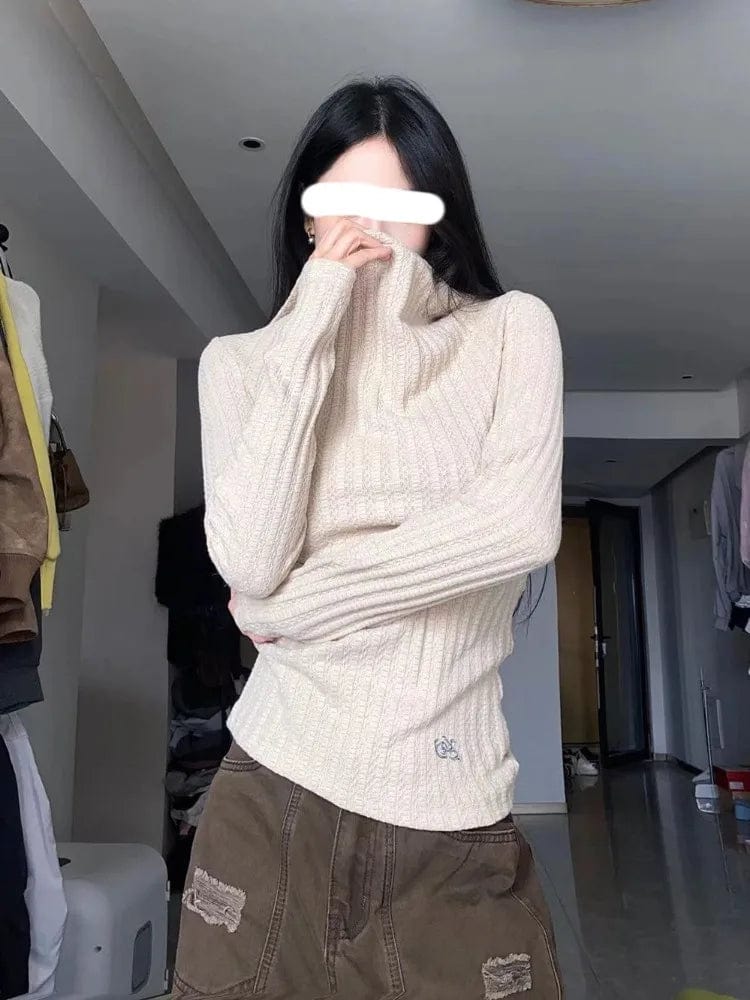 Eleganza Italiana Y2K Tops Hooded Sweatshirt Women Bottoming Spring and Fall New Korean Fashion Streetwear Knitwear Waist Slim Harajuku Pullover Streetwear high fashion shein amazon temu target Walmart online