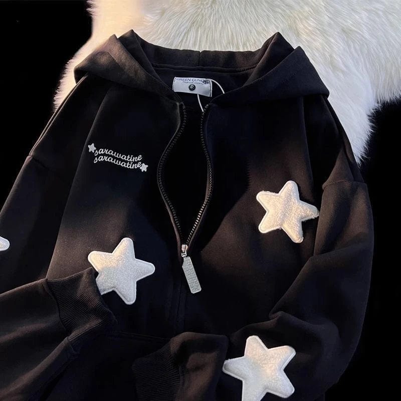 Eleganza Italiana Y2k Zip Hoodie Sweatshirt Loose Long Sleeve Coat Kawaii Clothes Tops Harajuku Jacket Casual Gothic Cartoon Patchwork Streetwear Streetwear high fashion shein amazon temu target Walmart online