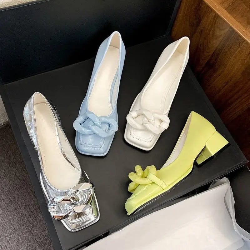 Eleganza Italiana Yellow with Medium Heels Silver Ladies Summer Footwear Square Toe Blue Shoes for Women 2024 Casual E Trend on Offer Y2k Stylish Streetwear high fashion shein amazon temu target Walmart online