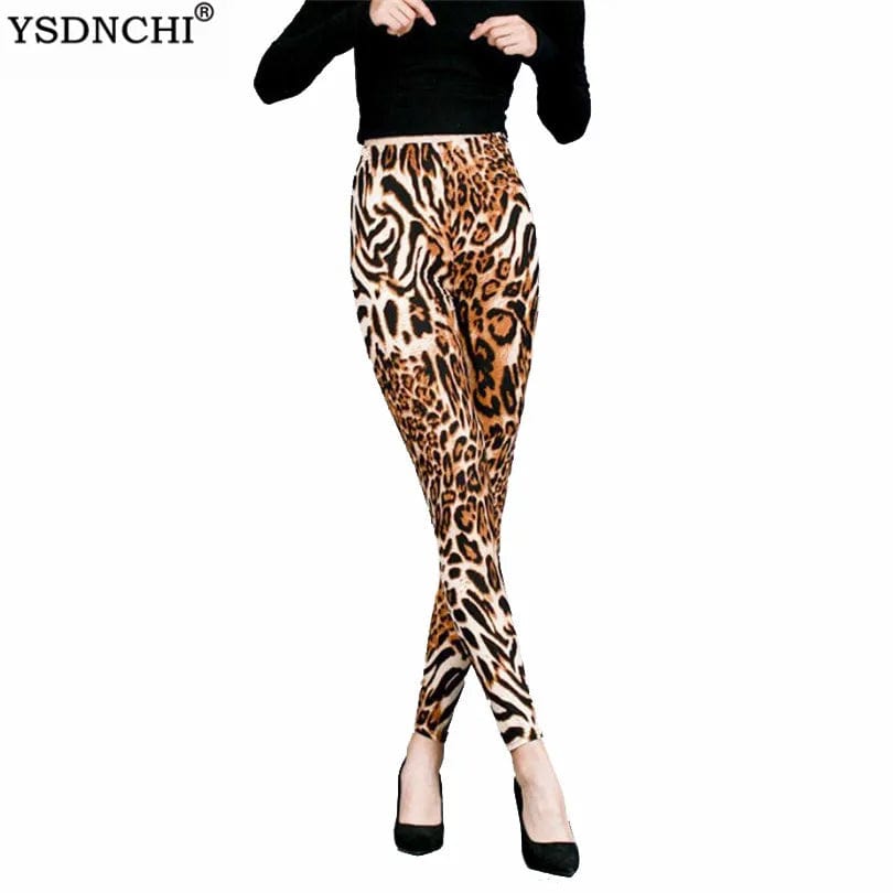 Eleganza Italiana YSDNCHI Sports Workout Leggings Leopard Printed Pants Sexy Push Up Trousers Women Clothes DropShipping Streetwear high fashion shein amazon temu target Walmart online