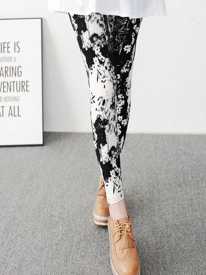 Eleganza Italiana YSDNCHI Women Summer Female Fitness Leggings Floral Print Leggins Lady Sexy Slim Elastic Pencil Pants Stretch Trousers Mujer Streetwear high fashion shein amazon temu target Walmart online