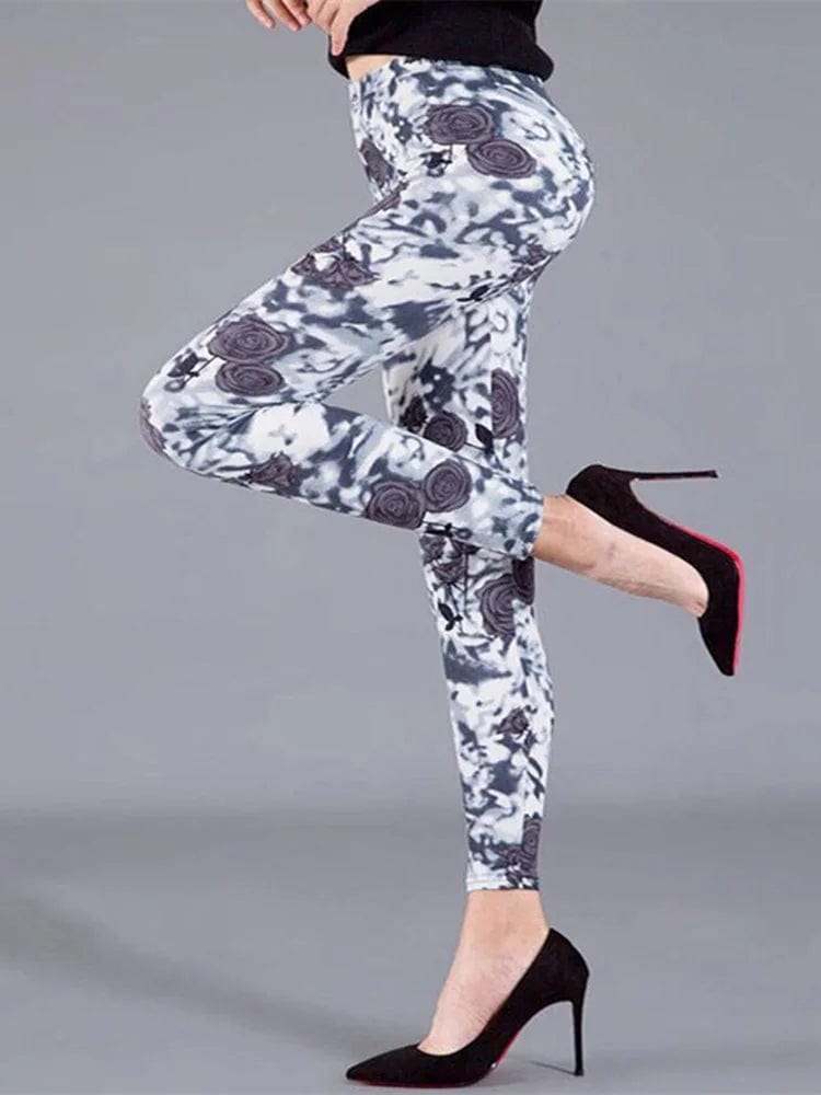 Eleganza Italiana YSDNCHI Women Summer Female Fitness Leggings Floral Print Leggins Lady Sexy Slim Elastic Pencil Pants Stretch Trousers Mujer Streetwear high fashion shein amazon temu target Walmart online