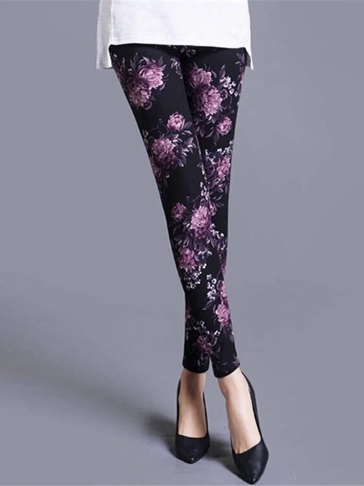 Eleganza Italiana YSDNCHI Women Summer Female Fitness Leggings Floral Print Leggins Lady Sexy Slim Elastic Pencil Pants Stretch Trousers Mujer Streetwear high fashion shein amazon temu target Walmart online