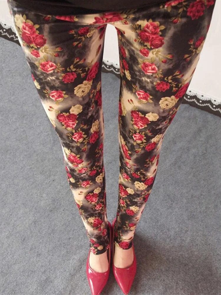 Eleganza Italiana YSDNCHI Women Summer Female Fitness Leggings Floral Print Leggins Lady Sexy Slim Elastic Pencil Pants Stretch Trousers Mujer Streetwear high fashion shein amazon temu target Walmart online