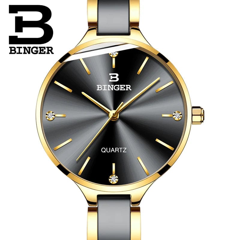 Eleganza Italiana Zegarek damski Switzerland BINGER Fashion Women Watch Luxury Brand Bracelets Ceramic Watch band Sapphire Waterproof Montre femme Streetwear high fashion shein amazon temu target Walmart online