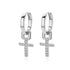 Eleganza Italiana Zircon Cross Dangle Earrings For Women Girls Stainless Steel Cross Earring 2023 Trending Couple Wedding Aesthetic Jewelry aretes Streetwear high fashion shein amazon temu target Walmart online