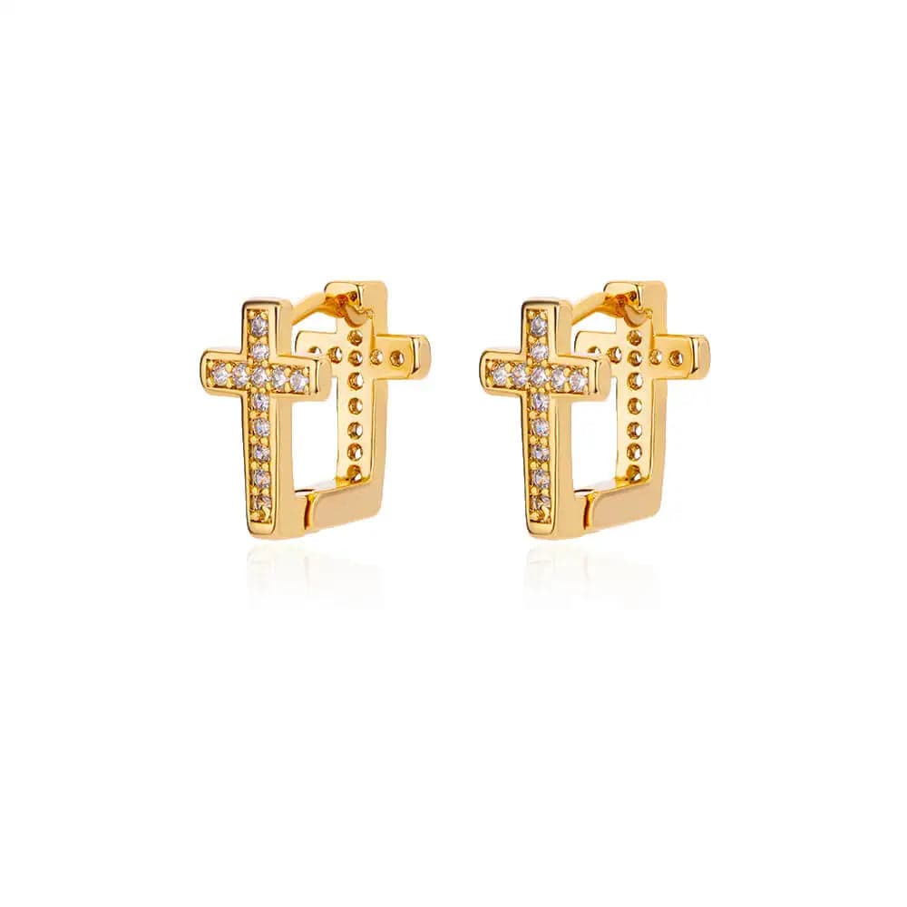 Eleganza Italiana Zircon Cross Dangle Earrings For Women Girls Stainless Steel Cross Earring 2023 Trending Couple Wedding Aesthetic Jewelry aretes Streetwear high fashion shein amazon temu target Walmart online