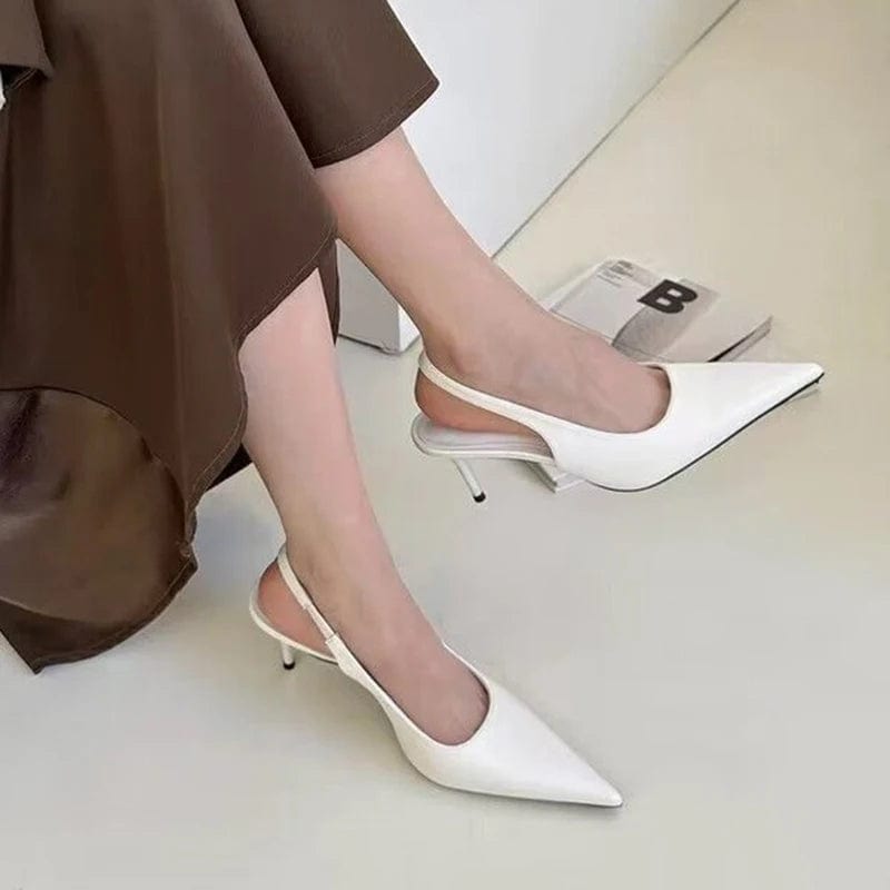 Peris Elegance Elegant High Heels Silver Pumps Women 2023 Summer Slingbacks Pointed Toe Party Shoes Woman Solid Thin Heeled Sandals Ladies Streetwear high fashion shein amazon temu target Walmart online