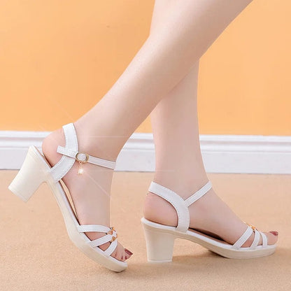 Peris Elegance Fashion Wedge Sandals Dress For Women 2022 Comfortable Summer  High Heels White Shoes Woman Rhinestones Shoes Size  40 Streetwear high fashion shein amazon temu target Walmart online