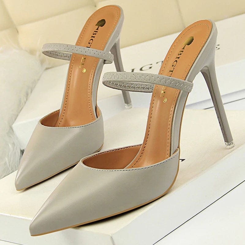 Peris Elegance gray / 40 BIGTREE Shoes Sandals Women 2023 Summer High Heels Slippers Pu Heeled Sandals Stiletto Ladies Shoes Fashion Female Shoes Pumps Kylie Cosmetics Amazon