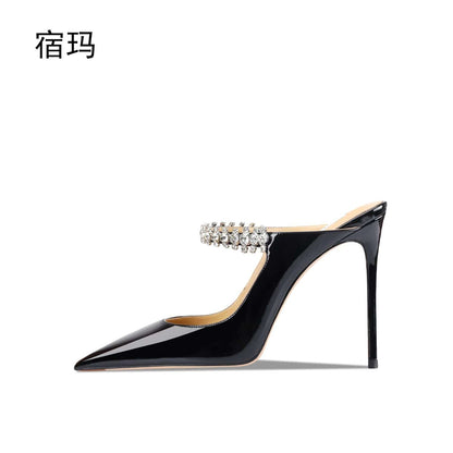 Peris Elegance High Heels Sandals for Women, Crystal Decoration, Pointed Toe, Back Strap, Elegant Fashion, Ladies Shoes, Summer, 2024,Trend Streetwear high fashion shein amazon temu target Walmart online