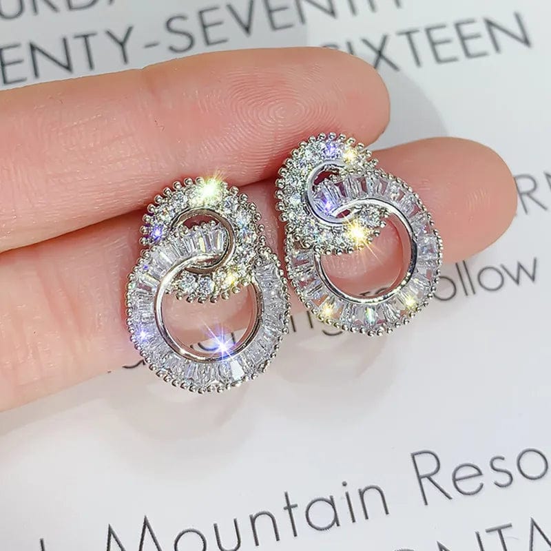 Peris Elegance Huitan Dazzling Crystal Zircon Shape 8 Women Stud Earring Fashion Jewelry Wedding Party Office Lady Versatile Earrings Hot Sale Streetwear high fashion shein amazon temu target Walmart online