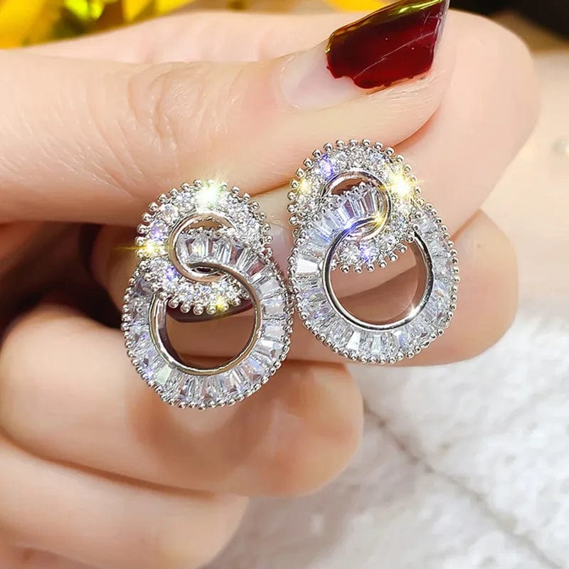 Peris Elegance Huitan Dazzling Crystal Zircon Shape 8 Women Stud Earring Fashion Jewelry Wedding Party Office Lady Versatile Earrings Hot Sale Streetwear high fashion shein amazon temu target Walmart online