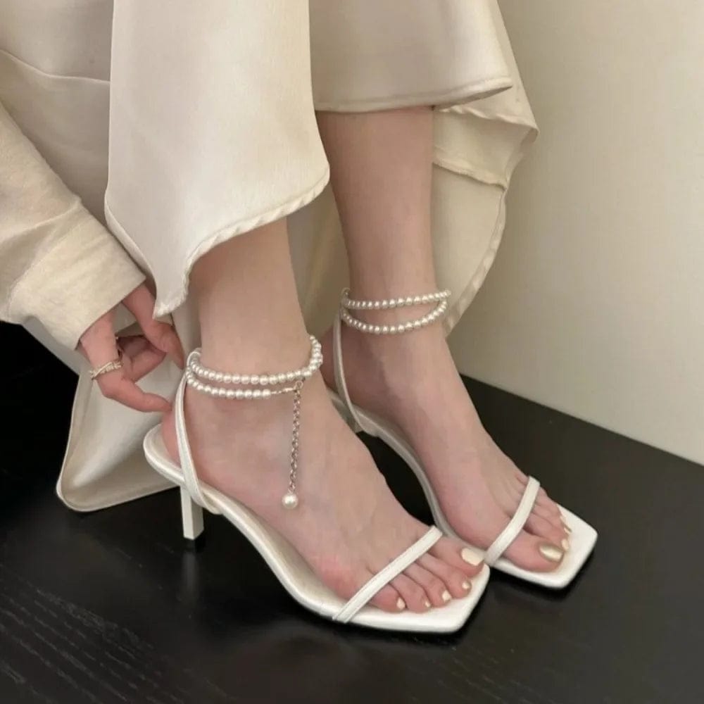 Peris Elegance Low Heel Sandals Woman Leather Suit Female Beige Shoes Summer High Heels Low-heeled Fashion Comfort Girls High-heeled Sandals Streetwear high fashion shein amazon temu target Walmart online