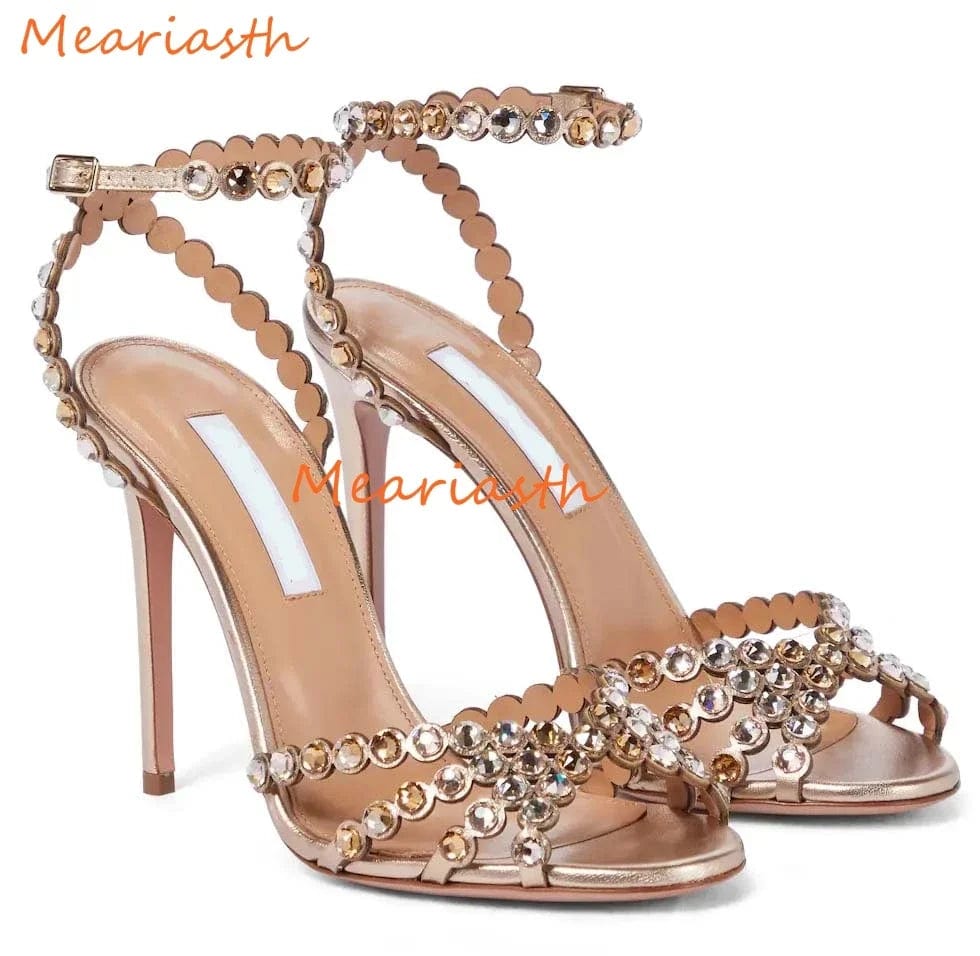 Peris Elegance Meariasth Clear PVC Crystal Sandals Blue Peep Toe Buckle Strap Thin High Heels Sandals Woman Summer Lady Stilettos Shoes On Heel Streetwear high fashion shein amazon temu target Walmart online