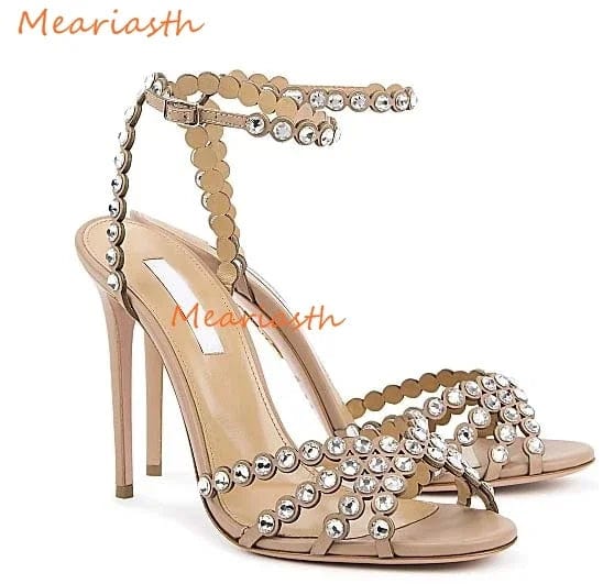 Peris Elegance Meariasth Clear PVC Crystal Sandals Blue Peep Toe Buckle Strap Thin High Heels Sandals Woman Summer Lady Stilettos Shoes On Heel Streetwear high fashion shein amazon temu target Walmart online