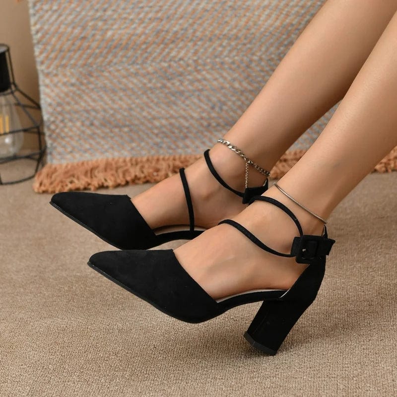 Peris Elegance Medium Heel High Heels Women Summer Chunky Black Designer Elegant Casual Dress Round Tip Cheap Products and Free Shipping Streetwear high fashion shein amazon temu target Walmart online