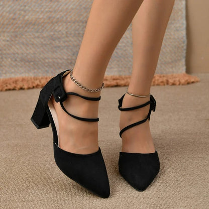 Peris Elegance Medium Heel High Heels Women Summer Chunky Black Designer Elegant Casual Dress Round Tip Cheap Products and Free Shipping Streetwear high fashion shein amazon temu target Walmart online