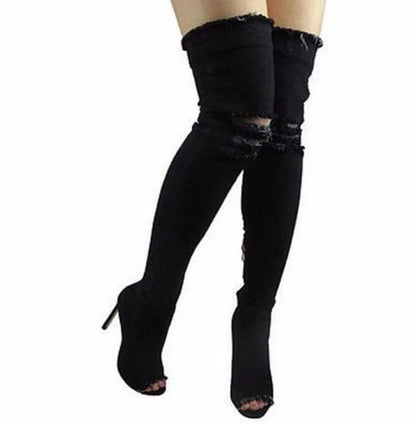 Peris Elegance New Boots Women Thigh High Boots 2021 Winter Women Boots High Heels Women Shoes Tassel Jean Boot Ladies Shoes Good Service zo0 Streetwear high fashion shein amazon temu target Walmart online