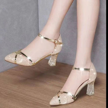 Peris Elegance Sandals Women 2023 Fashion High Quality Silver Wedding High Heels Ladies Gold Party Nightclub Pointed Toe Buckle Bridal Shoes Streetwear high fashion shein amazon temu target Walmart online