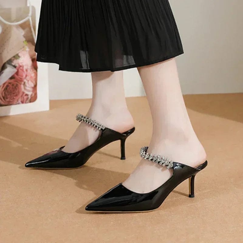 Peris Elegance Shoe Wedding Women Pumps Patent Leather 7CM Thin High Heels Pointed Toe Shallow Solid Women&